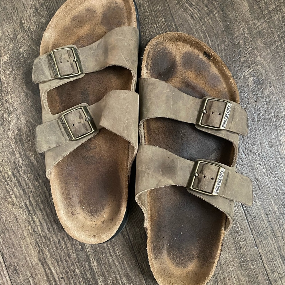 Birkenstock Taupe Leather Sandals